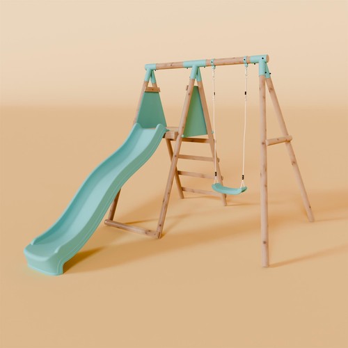 Single wooden swing - single,