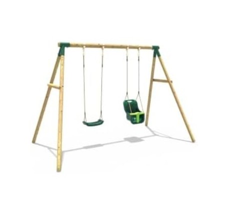 Wooden garden swing set with - wooden,