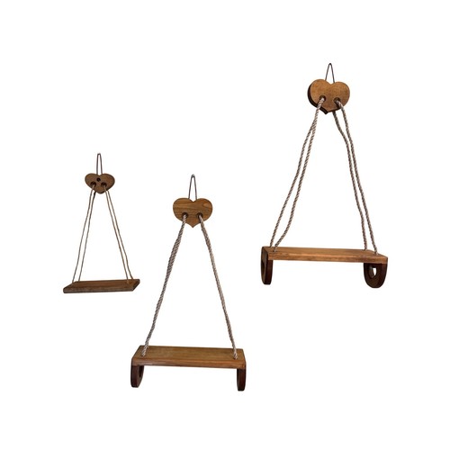 Rustic wooden hanging swing - rustic,