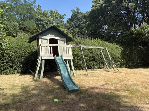 Wooden garden swing set with - garden,