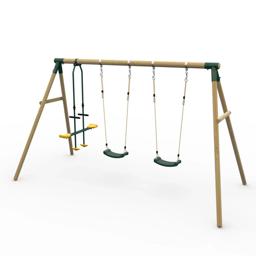 Garden wooden triple swing - garden,