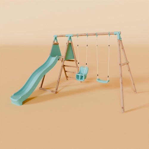 Double wooden swing - double,