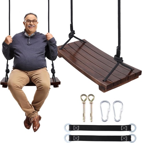 Wooden swing seat carbonized - swing,