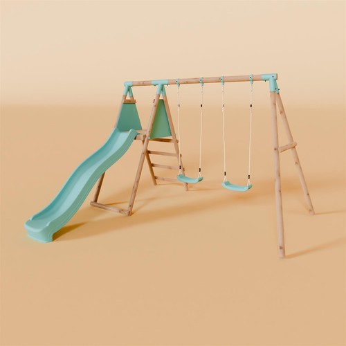 Double wooden swing - wooden,